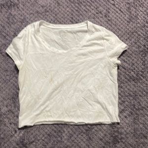 Plain white cropped tee
